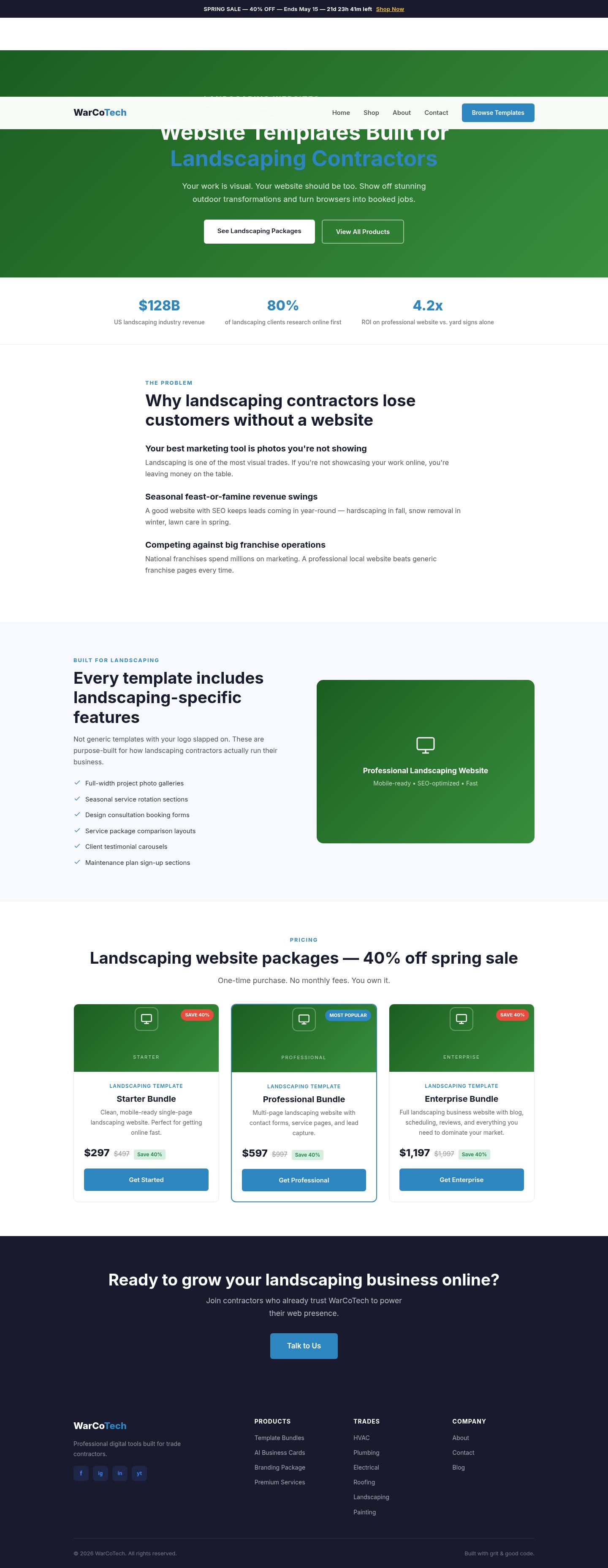 Landscaping contractor website template demo